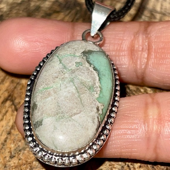 Teal Green Variscite- Utahlite Pendant 1 7/8” - Picture 12 of 16